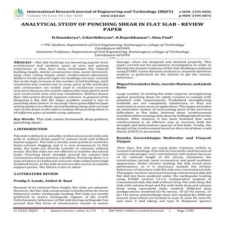 IRJET-  	  Analytical Study of Punching Shear in Flat Slab - Review Paper
