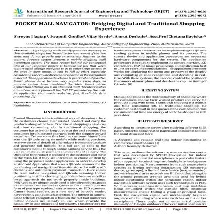 IRJET- Pocket Mall Navigator: Bridging Digital and Traditional Shopping Exper...