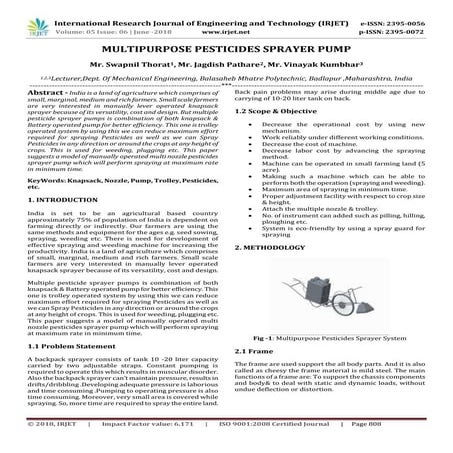 IRJET-	 Multipurpose Pesticides Sprayer Pump