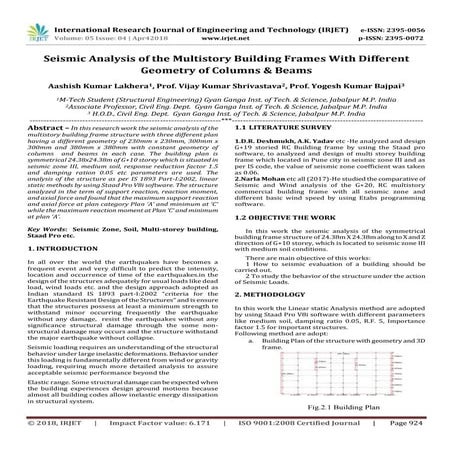 IRJET-Seismic Analysis of the Multistory Building Frames with different Geome...