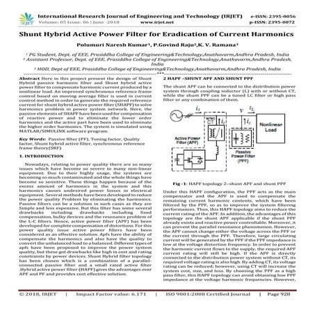 IRJET-Shunt Hybrid Active Power Filter for Eradication of Current Harmonics
