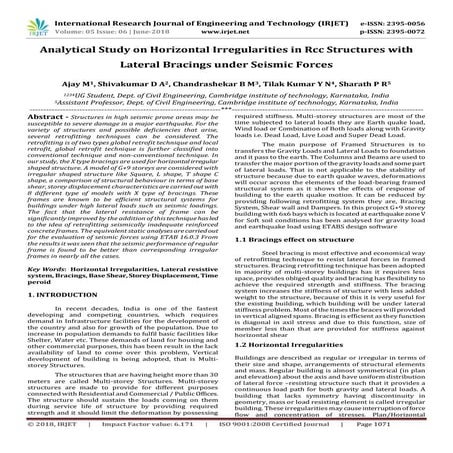 IRJET-Analytical Study on Horizontal Irregularities in RCC Structures with La...