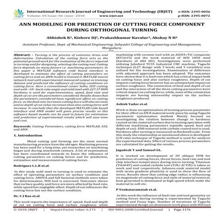 IRJET- ANN Modeling for Prediction of Cutting Force Component during Orthogon...