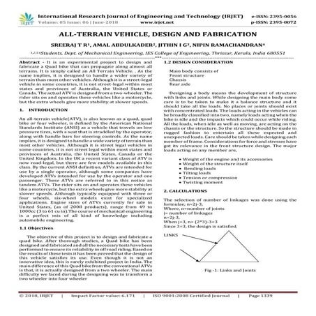 IRJET-All-Terrain Vehicle, Design and Fabrication