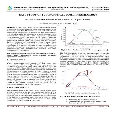 IRJET-Case Study of Supercritical Boiler Technology