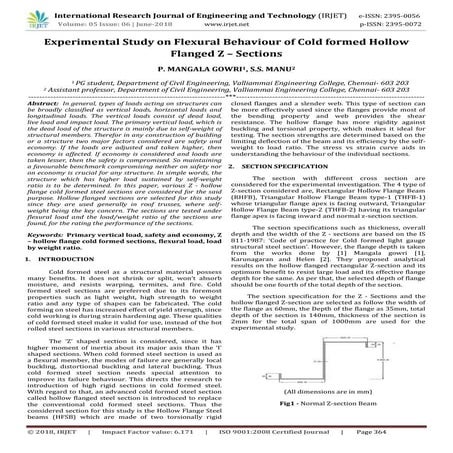 IRJET-Experimental Study on Flexural Behaviour of Cold Formed Hollow Flanged ...