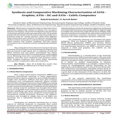 A Comparative Study on the Properties of Al-7% Si-Rice Husk Ash and Al ...