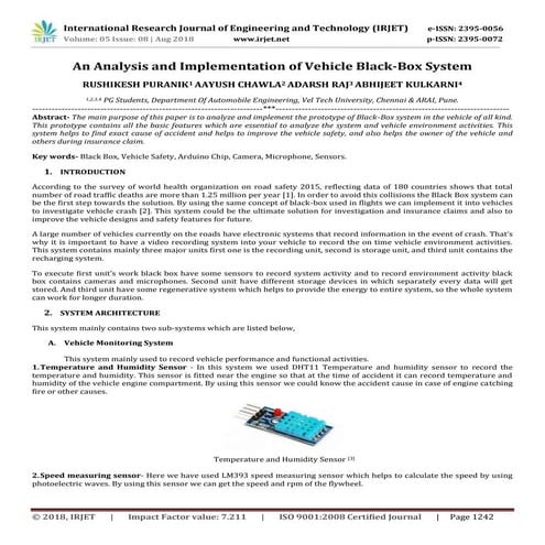 IRJET- An Analysis and Implementation of Vehicle Black-Box System
