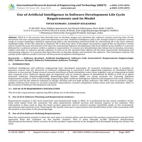 Transforming Software Development Life Cycle with Artificial ...