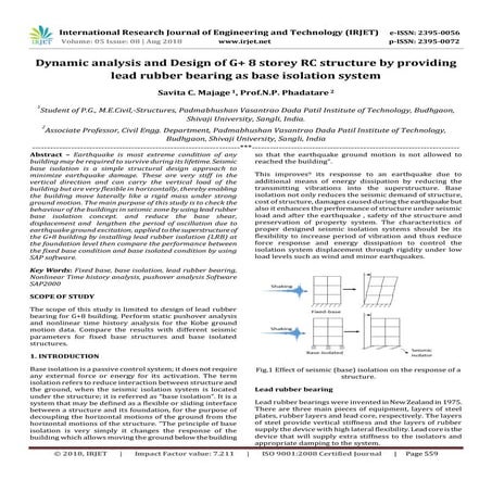IRJET- Dynamic Analysis and Design of G+ 8 Storey RC Structure by Providing L...