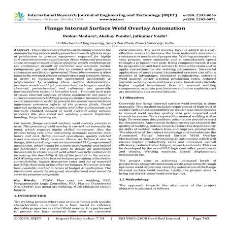 IRJET- Flange Internal Surface Weld Overlay Automation