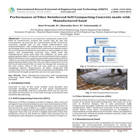 IRJET-  	  Performance of Fiber Reinforced Self Compacting Concrete Made with...