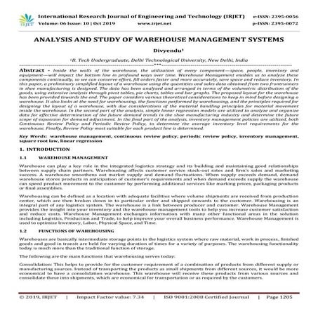 Warehouse management | PDF