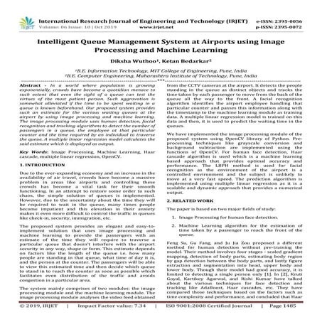 IRJET- Intelligent Queue Management System at Airports using Image Processing...