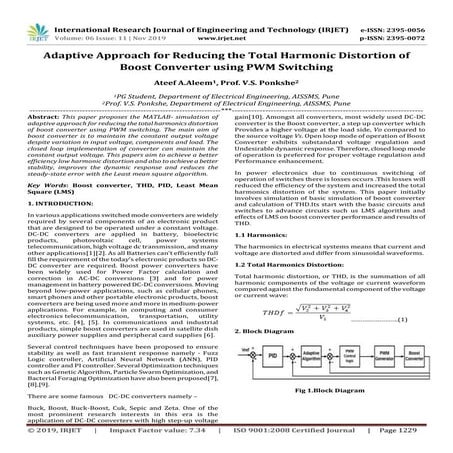 IRJET-  	  Adaptive Approach for Reducing the Total Harmonic Distortion of Bo...
