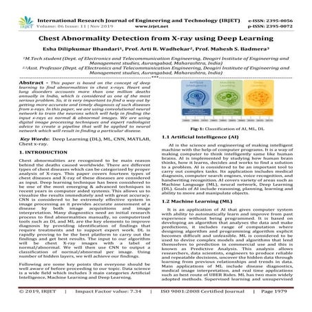 IRJET- Chest Abnormality Detection from X-Ray using Deep Learning