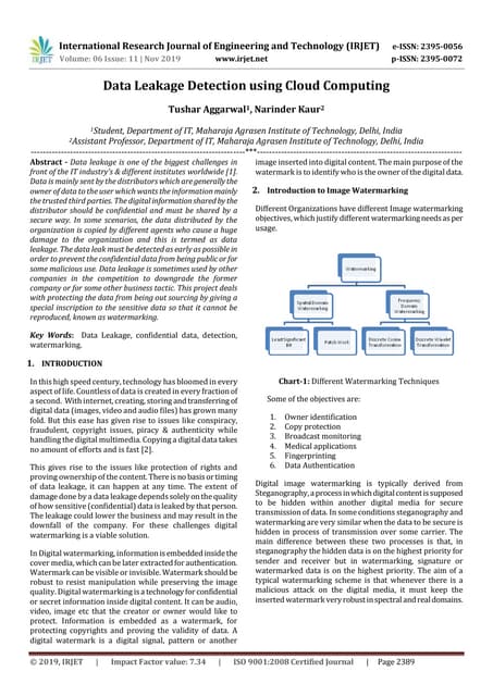 IRJET- Data Leakage Detection using Cloud Computing