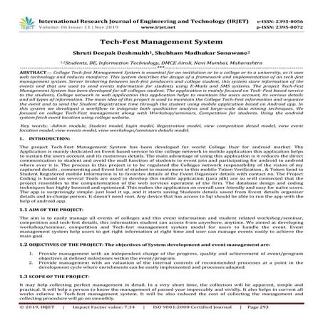 IRJET- Tech-Fest Management System