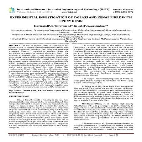 Fabrication and Characterization of Kevlar/Jute Reinforced Epoxy | PDF