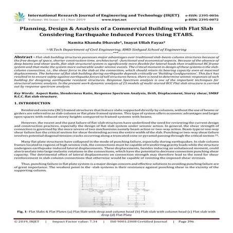 IRJET-  	  Planning, Design & Analysis of a Commercial Building with Flat Sla...