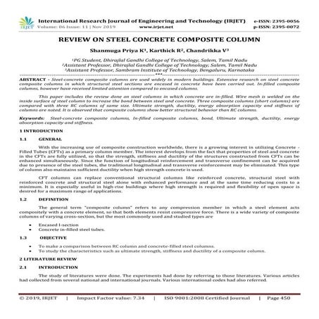 IRJET-  	  Review on Steel Concrete Composite Column