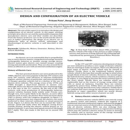 IRJET-  	  Design and Configuration of an Electric Vehicle