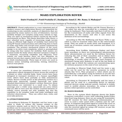 IRJET- Mars Exploration Rover