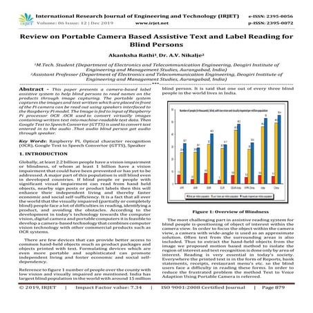 IRJET-  	  Review on Portable Camera based Assistive Text and Label Reading f...