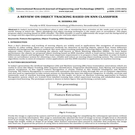 IRJET- A Review on Object Tracking based on KNN Classifier