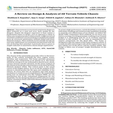 IRJET-  	  A Review on Design & Analysis of All Terrain Vehicle Chassis
