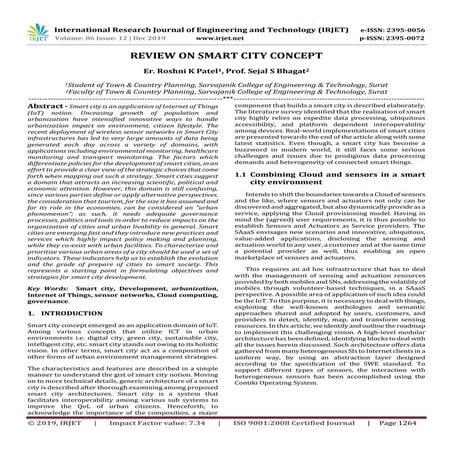 IRJET- Review on Smart City Concept