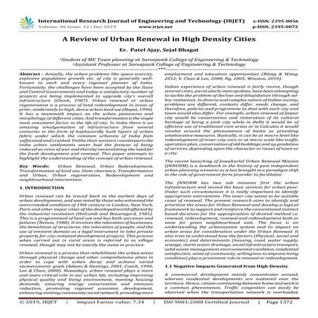 IRJET- A Review of Urban Renewal in High Density Cities