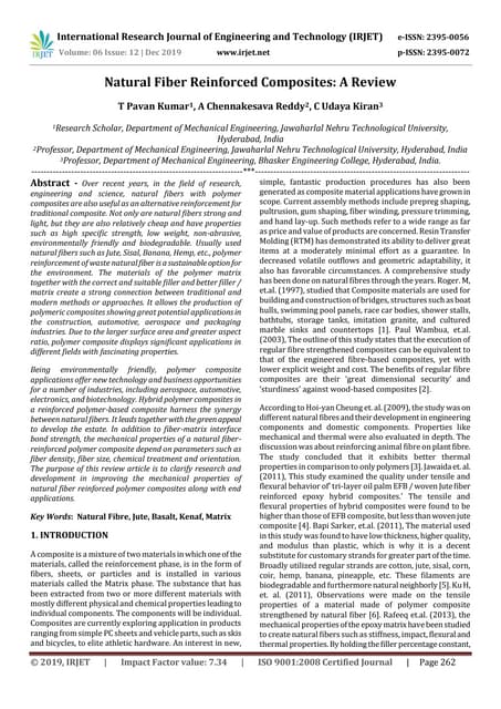 Irjet Natural Fiber Reinforced Composites A Review Pdf Irjet Natural Fiber Reinforced Composites A Review Pdf