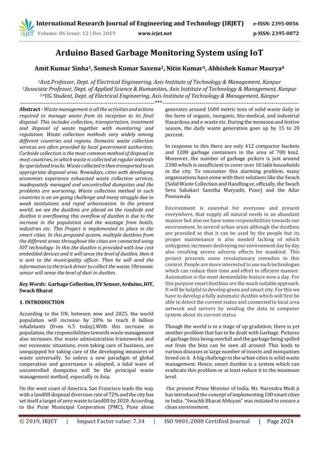 Smart Bin Waste Segregation | PDF