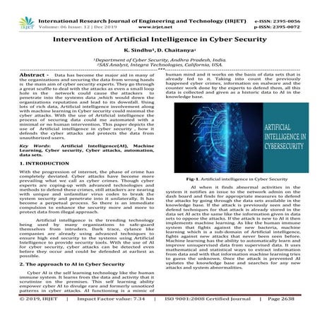 IRJET- Intervention of Artificial Intelligence in Cyber Security