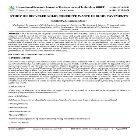 RECYCLING SOLID CONCRETE WASTE | PDF