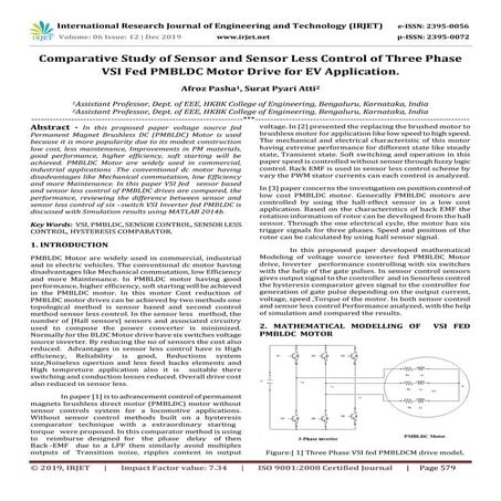 IRJET-  	  Comparative Study of Sensor and Sensor Less Control of Three Phase...