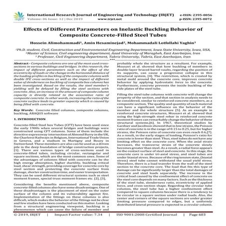 IRJET-  	  Effects of Different Parameters on Inelastic Buckling Behavior of ...