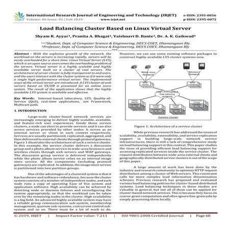 IRJET- Load Balancing Cluster based on Linux Virtual Server