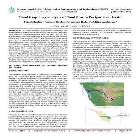 IRJET- Flood Frequency Analysis of Flood Flow in Periyar River Basin