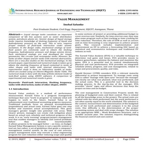 IRJET- Value Management