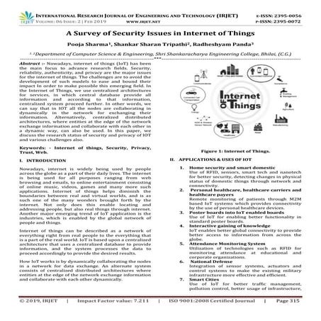 IRJET- A Survey of Security Issues in Internet of Things