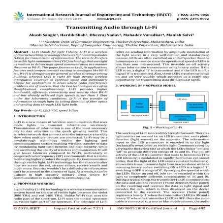 IRJET- Transmitting Audio through Li-Fi
