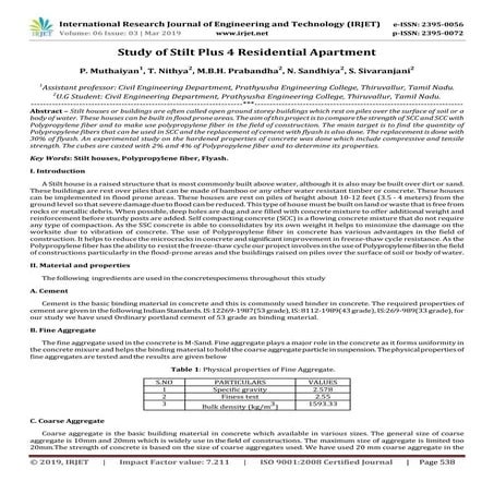 IRJET-  	  Study of Stilt Plus 4 Residential Apartment