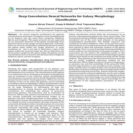 IRJET- Deep Convolution Neural Networks for Galaxy Morphology Classification