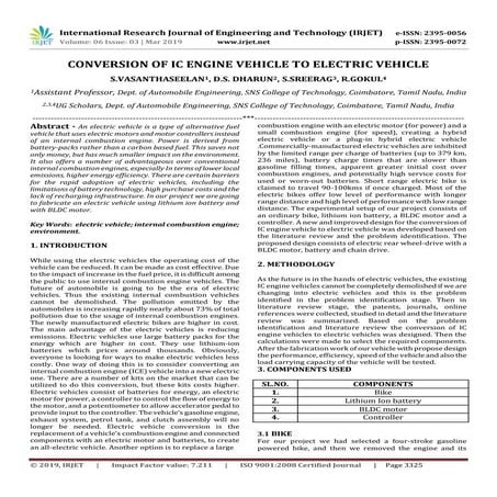 IRJET- Conversion of IC Engine Vehicle to Electric Vehicle | PDF