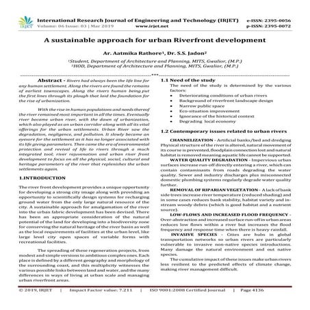 IRJET-  	  A Sustainable Approach for Urban Riverfront Development