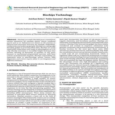 IRJET-  	  Biochips Technology