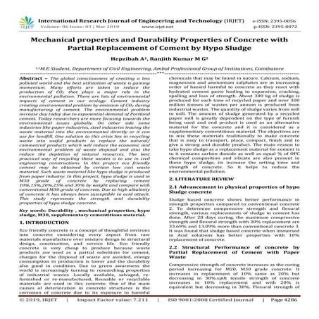 IRJET-  	  Mechanical properties and Durability Properties of Concrete with P...