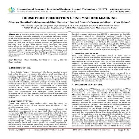 IRJET- House Price Predicition using Machine Learning | PDF